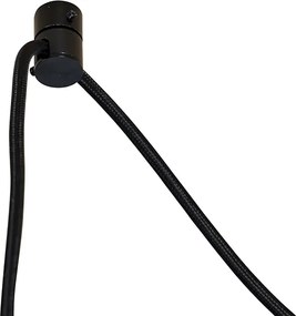 Lampada a sospensione nera con paralume floreale e interno bianco 31,5 cm 3 luci - Cava