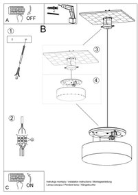 Lampadario a sospensione con filo ARENA 35 2xE27/60W/230V nero