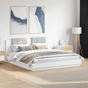 Giroletto con testiera bianco 160x200 cm in legno multistrato