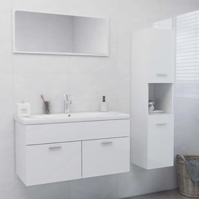 Set mobili da bagno bianco lucido in truciolato