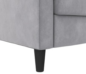 Divano angolare grigio chiaro in velluto Presley - Støraa