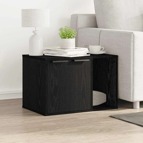 Recinto Lettiera Gatti Rovere Nero 60x40x40 Cm İn Truciolato /