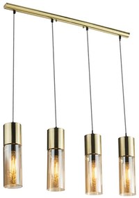 GLOBO 21000-4HM - Lampadario a sospensione con filo ANNIKA 4xE27/25W/230V ottone