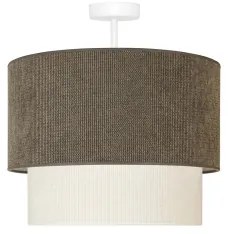 Duolla - Lampadario a plafone CORDUROY 1xE27/15W/230V diametro 40 cm marrone/color crema
