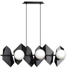 Lampadario Minimal Parvati Acciaio Nero 6 Luci E14 Ip20