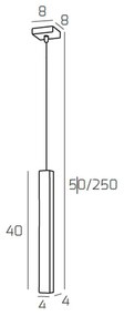 Sospensione Moderna Square Tube Metallo Nero 1 Luce Gu10