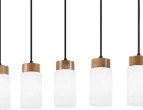 Lampadario a cavo MARKUS 5xE27/15W/230V nero/rovere