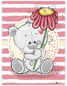 Quadretto dell'orsetto carino con il fiore | Inspio