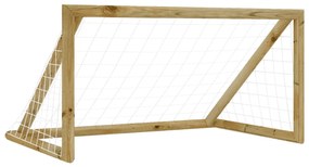 Porta Da Calcio Con Rete 120x60x80 Cm Legno Di Pino Impregnato /