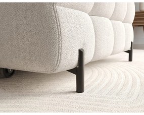 Divano angolare color crema allungabile/con contenitore (con penisola a sinistra/con chaise lounge) con rivestimento in bouclé Felro – ELTAP
