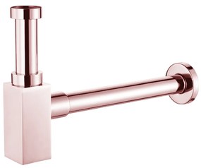 Sifone Quadrato a Bottiglia Per Lavabi Sospesi/D'Appoggio Rubicer Oro Rosa