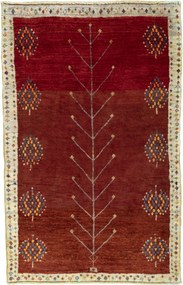 Gabbeh Tappeto 80x130 Rosso (Iran) Annodato A Mano