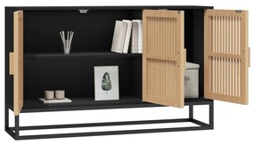 Credenza nera 105x30x65 cm in legno multistrato