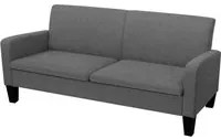 Divano a 3 Posti 180x65x76 cm Grigio Scuro 244712