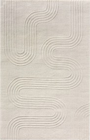 MEDAD - tappeto in lana avorio con decoro