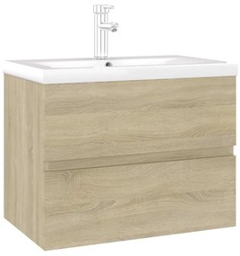 Mobile bagno con lavabo integrato rovere sonoma in truciolato