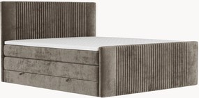Letto boxspring in ciniglia fatto a mano con contenitore Bergamo, H3
