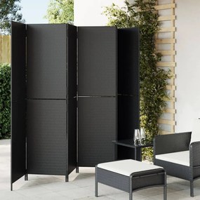 Divisorio Per Ambienti A 6 Pannelli Nero İn Polyrattan /
