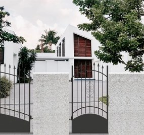 Cancello manuale battente Marmolada in ferro, apertura a sinistra, L 104.5, H 180-195 cm, di colore nero