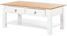 Tavolino in pino bianco con piano in Inda naturale Inga - Støraa