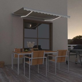 Tenda Da Sole Retrattile Manuale Con Led 300x250 Cm Crema /