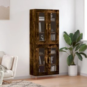 Credenza Rovere Fumo  69,5x34x180 Cm İn Legno Multistrato /