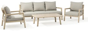 ENCANTO - salotto con struttura in alluminio verniciato effetto legno e cuscineria
