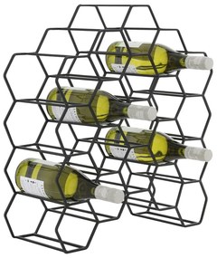 Portabottiglie in metallo nero per 12 bottiglie Salbris - Light &amp; Living