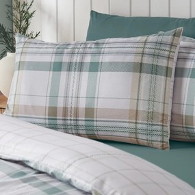 Set copripiumino e federa verde per letto singolo 135x200 cm Cartmel Check – Catherine Lansfield