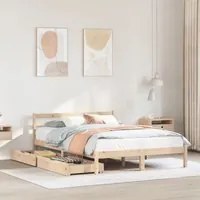 Letto senza Materasso 140x200 cm in Legno Massello di Pino 3301540