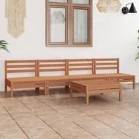 Set Divani da Giardino 5 pz Miele in Legno Massello di Pino 3082490