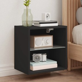 Comodino Con Luci Led A Parete Nero /