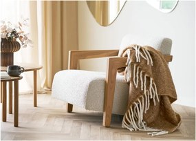 Coperta marrone chiaro in misto lana 130x170 cm Carmel – House Nordic