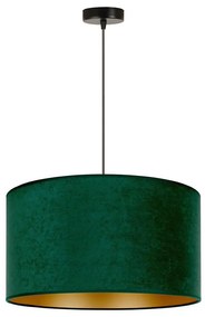 Duolla - Lampadario a sospensione con filo ROLLER 1xE27/15W/230V diametro 40 cm verde scuro/oro