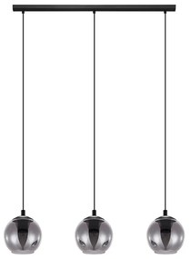 Lampadario Moderno Ariscani 3 Luci Acciaio Nero