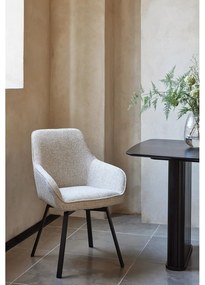 Sedia da pranzo grigio chiaro in imbottito con braccioli Alma – Unique Furniture