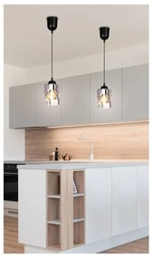 Lampada a sospensione nera con paralume in vetro ø 10 cm Felis - Candellux Lighting