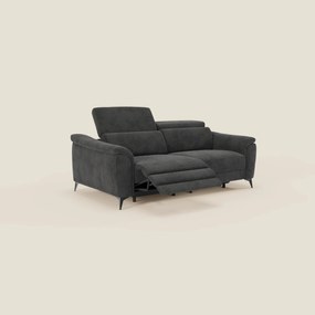 Arcos Divano 3 posti - piedini alti e poggiatesta reclinabili in microfibra impermeabile T11 nero