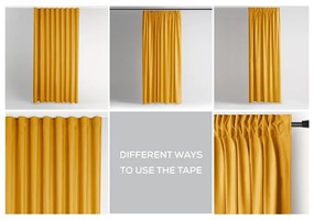 Tenda parzialmente oscurante gialla in velluto 140x270 cm Pleat – Restilo