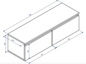 Mobile TV Sospeso 100 cm 2 Ante A Ribalta Rovere Lindberg Lume