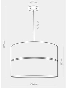 Lampadario su filo  HILTON 1xE27/25W/230V ottone/nero