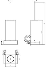 Portascopino wc a parete bianco Inverso 20819 Gessi