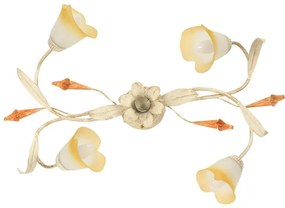 Plafoniera rustico Plafoniera rustico LUCREZIA 4 x E14 4 x E14 bianco