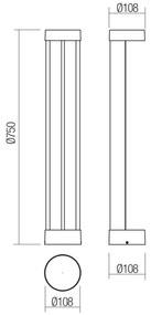 Redo 90366 - Lampada LED da esterno ZEUS LED/11,5W/230V 3000K 75 cm IP54 marrone