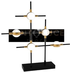 Lampada da tavolo molecular 5lt nero opaco con oro, led 3000k 12w, ...