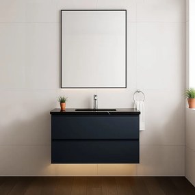 Top per lavabo Marquina L 47 x H 2 x P 27 cm nero marquina pietra, lucido C01