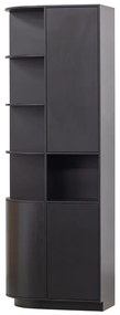 Libreria modulare nera in legno di pino 78x210 cm Finca - WOOOD