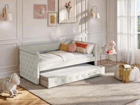 Letto divano a scomparsa trapuntato 2 x 90 x 190 cm in Tessuto Beige - LOUISE