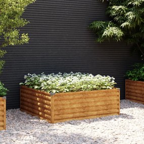 Fioriera Rialzata Da Giardino 100x100x36 Cm İn Acciaio Corten /