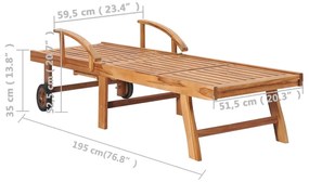 Lettini Prendisole 2 pz in Legno di Teak